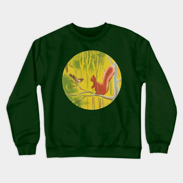 Suspicious Squirrel Crewneck Sweatshirt by Mimozami